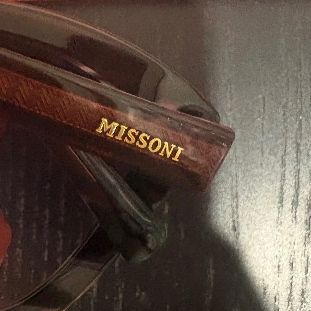 Missoni‎ Brown Gradient Cat Eye Sunglasses Zigzag Temple
